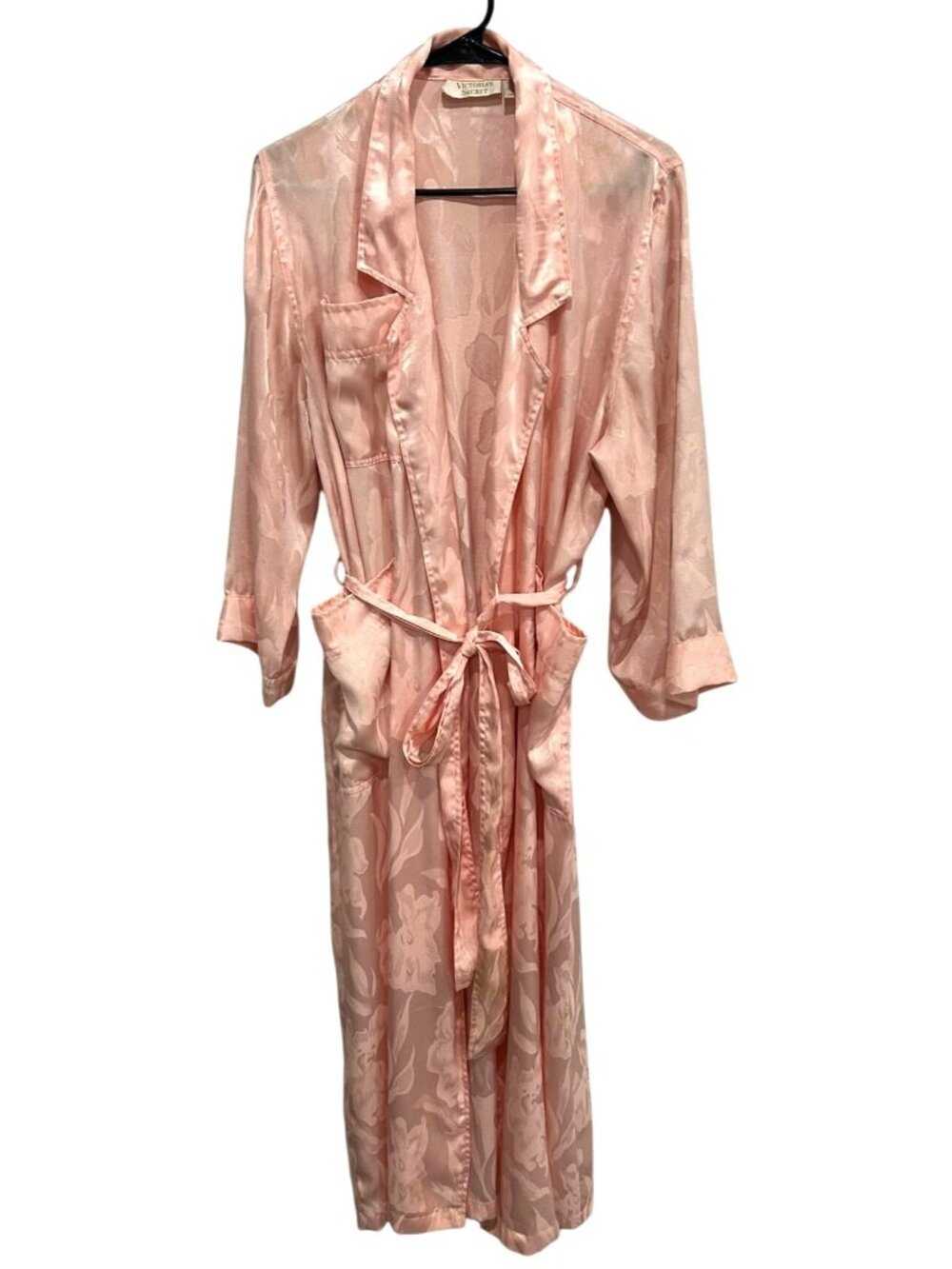 Vintage Victoria's Secret P/S Pink Floral Satin Robe Gold Label Romanticcore